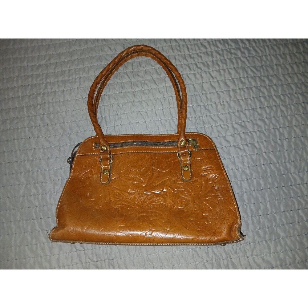 Patricia Nash Brown Leather Hand Tooled Purse with matching  Wallet